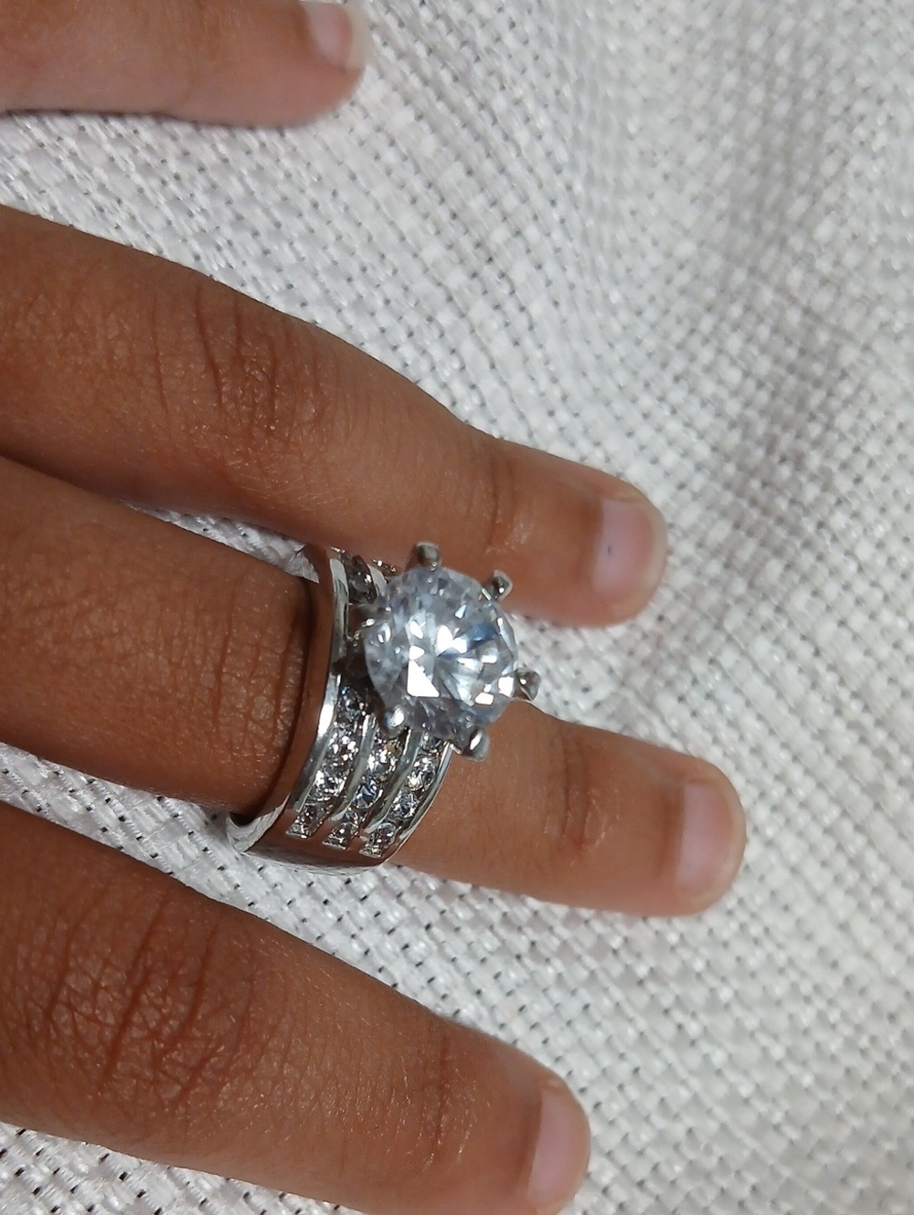 CD Silver-Tone Round Cubic Zirconia Bridal Ring Set - Silver